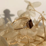 Natural Green Emerald Cut Prasiolite RingsAnniversary Birthday Gift For Her
