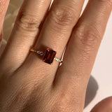 Natural Green Emerald Cut Prasiolite RingsAnniversary Birthday Gift For Her