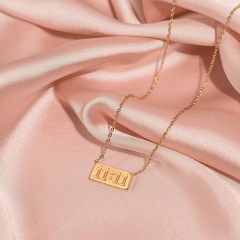 Stainless Steel 1111 Angel Number Pendant Necklace