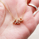 Initials Necklace Ampersand or Heart, Letter Necklace, Personalized Gift, Bridal Gift Initial Necklace Dainty Layering