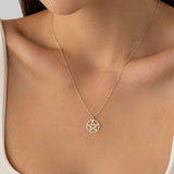 14k Gold Pentagram Necklace  Pentacle Charm • Pentagram Symbol Pendant  Solid Gold Goth Necklace  Geometric Star Necklace  Mystic Symbol