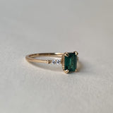 Vintage Emerald Engagement Ring 10k 14k 18k Solid Gold Green Gemstone Unique Promise Wedding Statement Jewelry