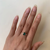 Vintage Emerald Engagement Ring 10k 14k 18k Solid Gold Green Gemstone Unique Promise Wedding Statement Jewelry