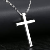 Personalized Cross Necklace Men Women Custom Engraved Name Pendant Necklaces Fathers Day Gifts for Dad Him