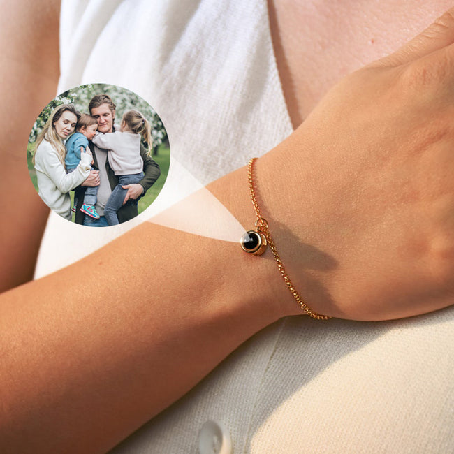 Projection Bracelet  Personalized Photo Bracelet  Memorial Picture Inside Bracelet  Customized Gift for Her Birthday Wedding Friend