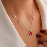 Sterling Silver Personalized Name Birthstones Pendant Necklace
