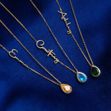 Personalized Gifts Handmade Two Name Necklace with Birthstone Birthstone Jewelry with Multiple Name Necklaces for Mom