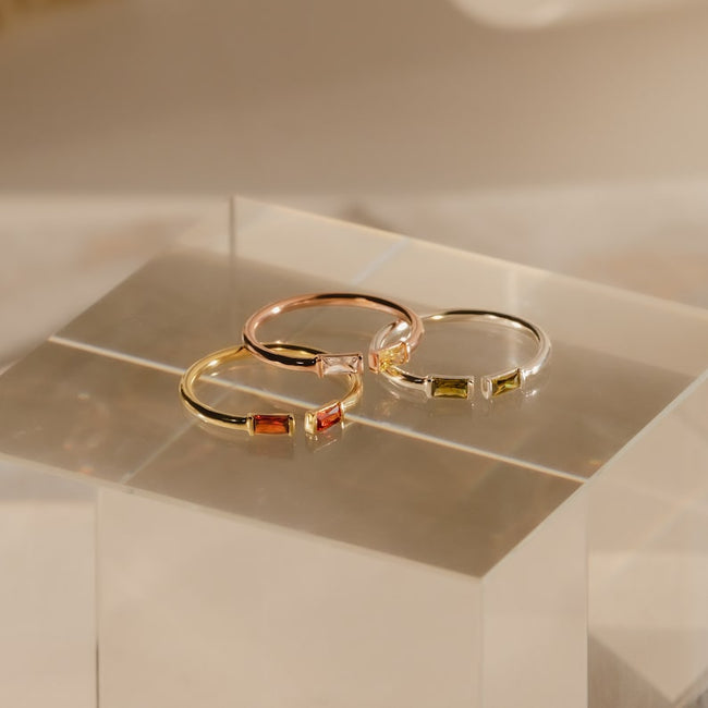 Birthstone Ring  Adjustable Personalized Gemstone Ring  Best Friend Gift  Anniversary Gift