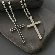 Engraved Cross Necklace Personalized Men Gift