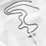 Personalized Cross Necklace Men Women Custom Engraved Name Pendant Necklaces Fathers Day Gifts for Dad Him