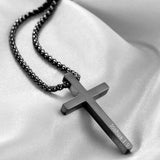 Personalized Cross Necklace Men Women Custom Engraved Name Pendant Necklaces Fathers Day Gifts for Dad Him