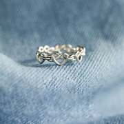 Infinity Heart Knot Ring Mom Ring Sterling Silver Ring Mother's Day Gift Wedding Jewelry