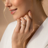 Duo Birthstone Ring  Baguette & Marquise Gemstone Ring  Handmade Jewelry Best Friend Gift Christmas Gifts