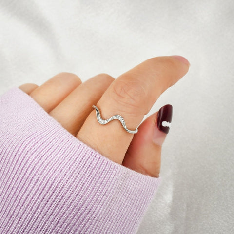 You’ve Survived Too Many Storms Minimalist  925 Silver Wave Ring Birthday Gift Best Friend Gift Mother's Day Gift