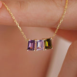 Multi Birthstone Necklace, Family Birthstone Jewelry, Gold Birthstone Necklace, Mother's Day Gift, Gift for Her