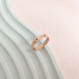 Custom Birth Month Flower Ring, Handmade Engraved Birthflower Ring, Personalized Floral Ring, Custom Name Ring, Gift for Women