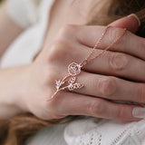 925 Sterling Silver Combined Birth Flower Bouquet Necklace Personalized Flower Necklace For Mother's Day Christmas Gift
