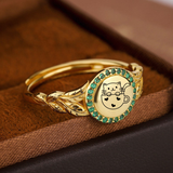 Sterling Silver Teacup Cat Ring Cute Animal Ring Cat Jewelry Gift Ring