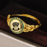 Sterling Silver Highland Cow Ring Animal Ring Adjustable Ring