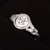 Sterling Silver Teacup Cat Ring Cute Animal Ring Cat Jewelry Gift Ring