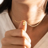 Sterling Silver and 14K Gold Personalized Engraved Initial Charm Pendant Necklace