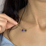 Multi Birthstone Necklace, Family Birthstone Jewelry, Gold Birthstone Necklace, Mother's Day Gift, Gift for Her