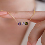 Multi Birthstone Necklace, Family Birthstone Jewelry, Gold Birthstone Necklace, Mother's Day Gift, Gift for Her