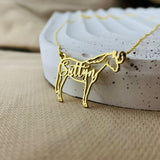 Sterling Silver Personalized Horse Name Pendant Necklace