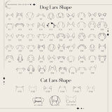 Custom Pet Ears Outline Necklace Personalized Dog Cat Necklace Pet Name Necklace  Gift for Pet Lover  Pet Memorial Gift Pet Loss