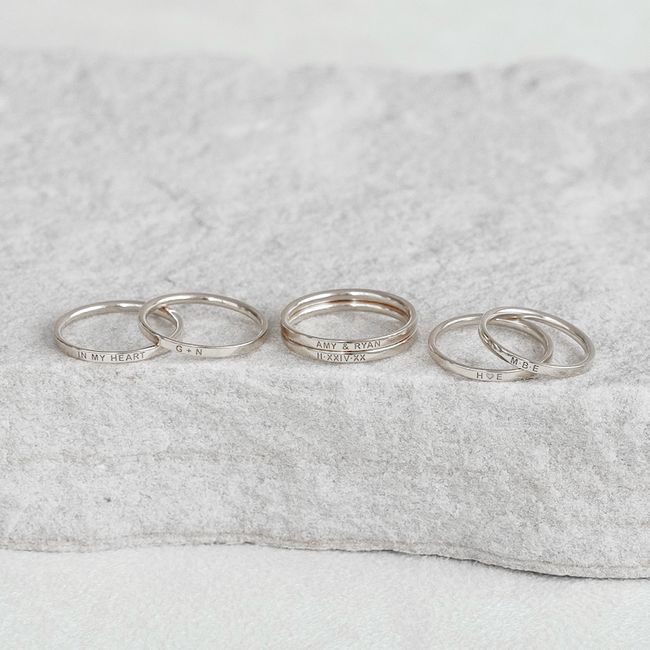 Personalized Name Ring Custom Stacking Rings Delicate Name Ring Skinny Engraved Ring Dainty Minimal Ring Mom Gift