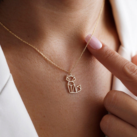 Sterling Silver Fox Pendant Necklace