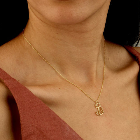 Sterling Silver Fox Pendant Necklace
