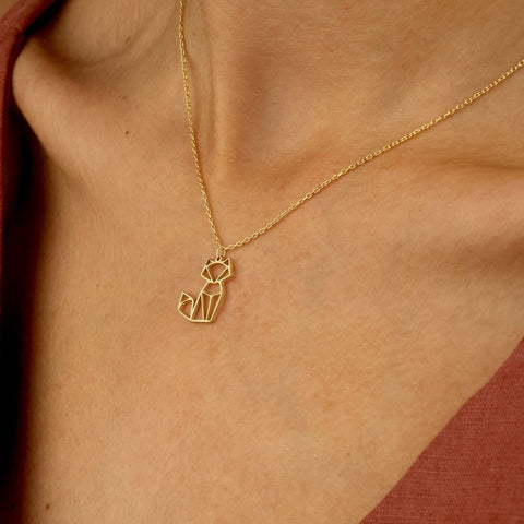 Sterling Silver Fox Pendant Necklace