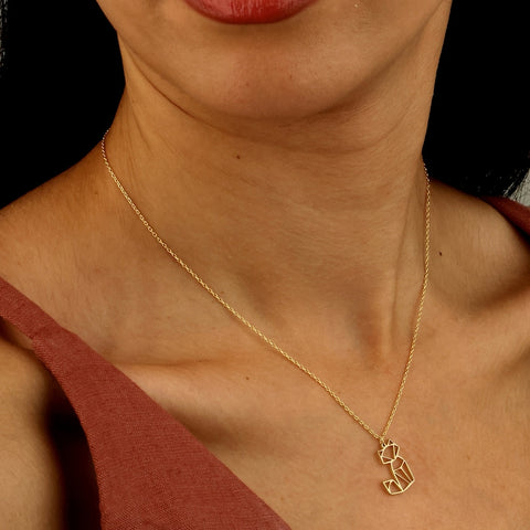 Sterling Silver Fox Pendant Necklace