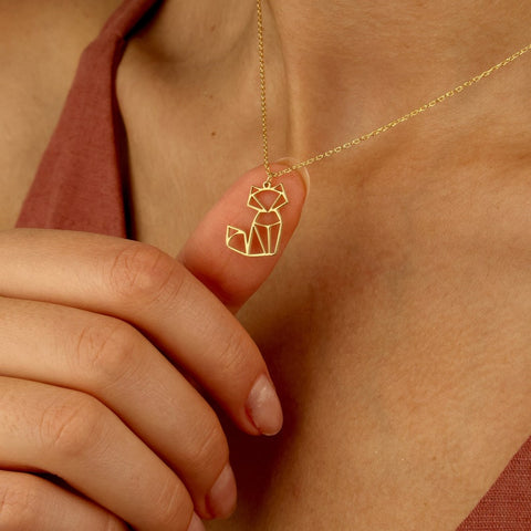 Sterling Silver Fox Pendant Necklace