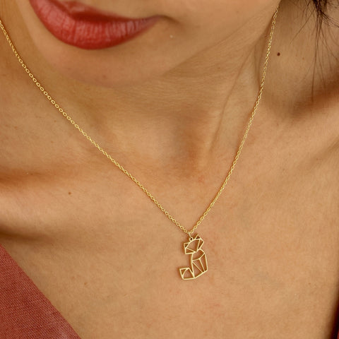 Sterling Silver Fox Pendant Necklace