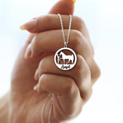 Sterling Silver Personalized Horse Name Pendant Necklace