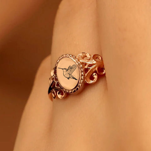 Sterling Silver Hummingbird Animal Ring