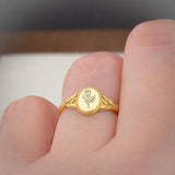 Sterling Silver Personalized Birth Flower Ring for Women
