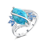 Sterling Silver Turquoise Malachite Engagement Ring for Women Western Jewelry