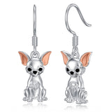 Sterling Silver Bee Butterfly Chicken Chihuahua  Dinosaur Frog Octopus Paw Print Platypus Dangle Earrings