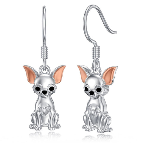 Sterling Silver Bee Butterfly Chicken Chihuahua  Dinosaur Frog Octopus Paw Print Platypus Dangle Earrings