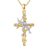 14K Gold Plated Cross Pendant Necklace Faith Jewelry Gift for Women