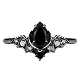 Sterling Silver 10K  14K  18K Gold 1CT-4CT Black Onyx Engagement Ring Gothic Wedding Promise Ring