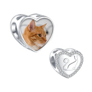 Sterling Silver Personalized Photo Cat Charm Beads
