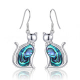 Sterling Silver Abalone Shell Hummingbird Owl Sea Turtle Cat Frog Horse Seahorse Dangle Earrings  Gifts for Christmas