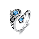 Sterling Silver Dragonfly Jesus Fish Adjustable Spoon Ring for Women