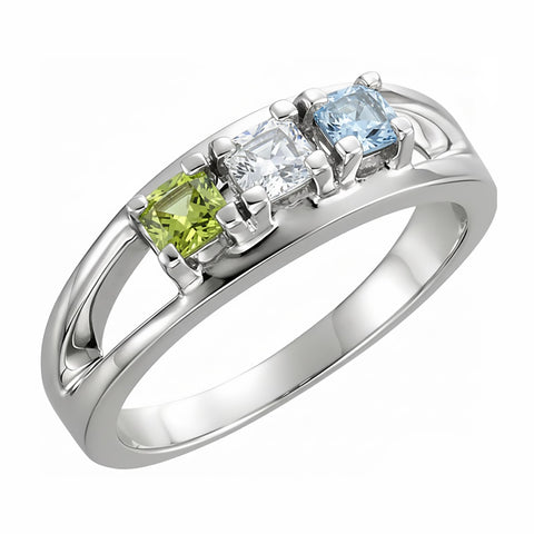 Sterling Silver 2-5 Birthstones Family Ring Gifts for Mother's Day