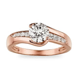 Sterling Silver 10K 14K 18K Gold Personalized Engraved 1-3 Carat Round Moissanite   Anniversary  Engagement Ring