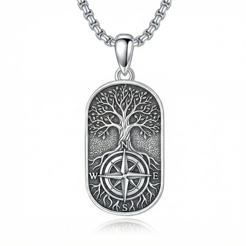 Sterling Silver Memento Mori Tree of Life Anubis Pendant Viking Amulet   Protection Pendant Necklace Egyptian Jewelry Christmas Birthday Gifts